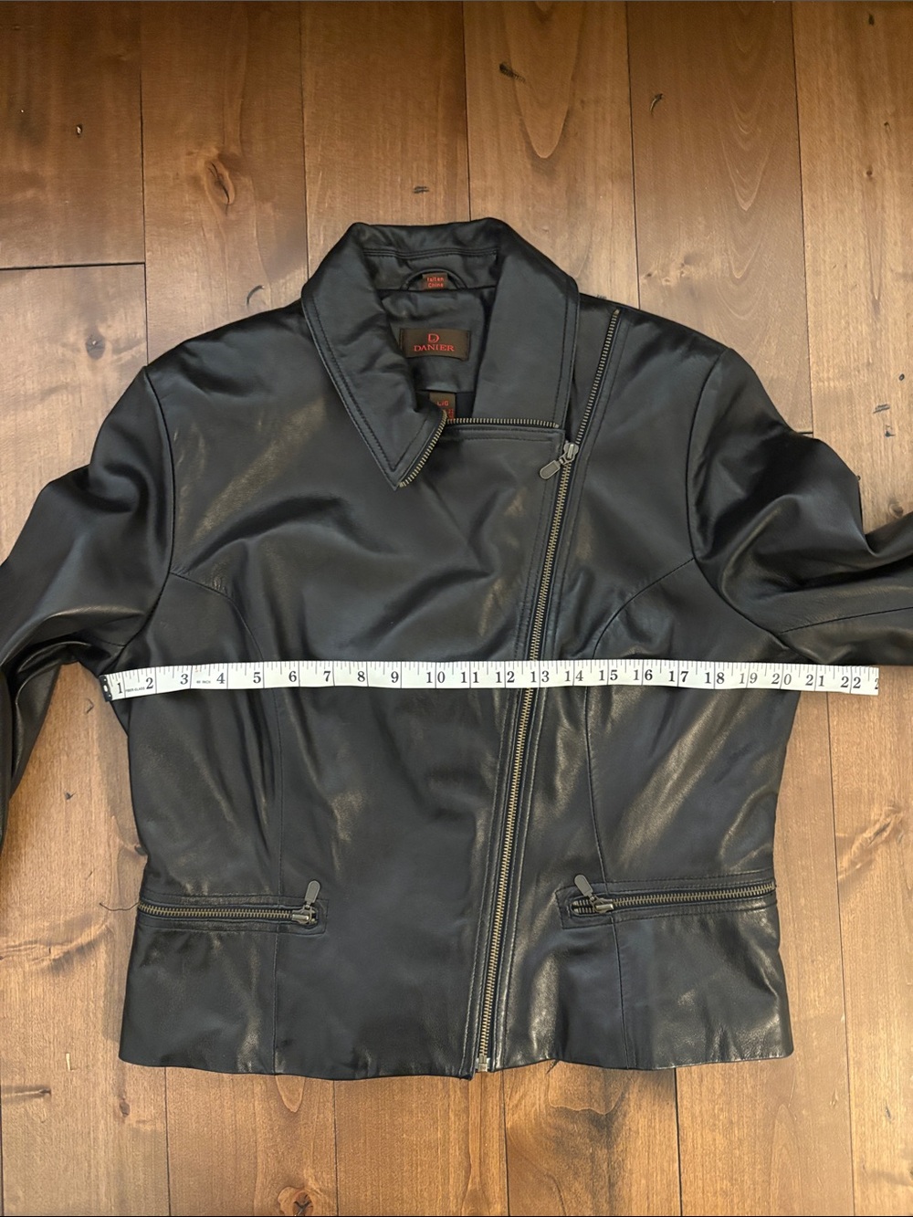 Danier Black Leather Asymmetrical Zip Jacket - Picture 5 of 7